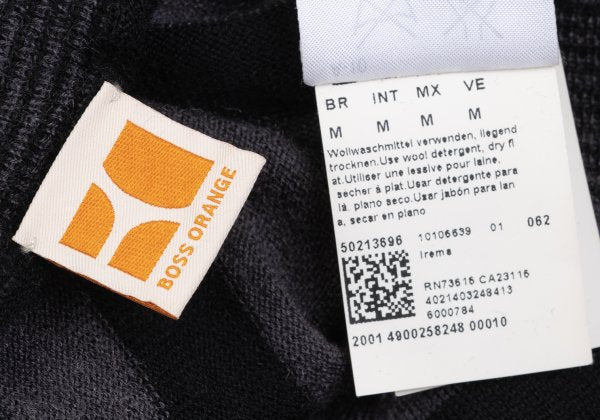 BOSS ORANGE HUGO BOSS Wool Silk Border Tunic Blk/Grey Knit Size M