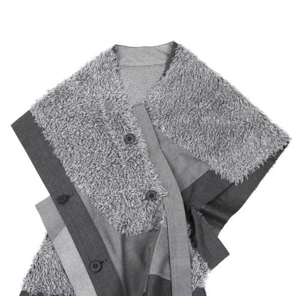 ISSEY MIYAKE Cotton Boa Panel Asymmetrical Vest Gray Size 3