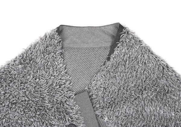 ISSEY MIYAKE Cotton Boa Panel Asymmetrical Vest Gray Size 3