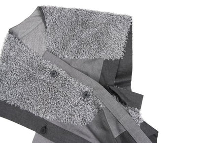 ISSEY MIYAKE Cotton Boa Panel Asymmetrical Vest Gray Size 3