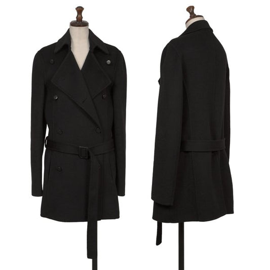 BALLY Wool Angora Double Short Coat Black Size 40