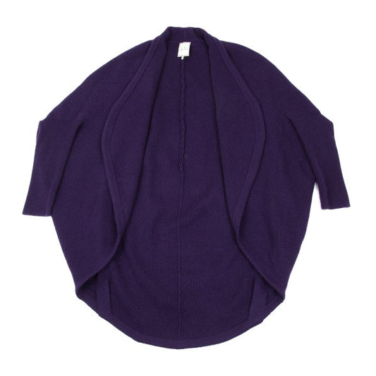 Sybilla Wool Cashmere Rib Sleeve Long Cardigan Purple Size M