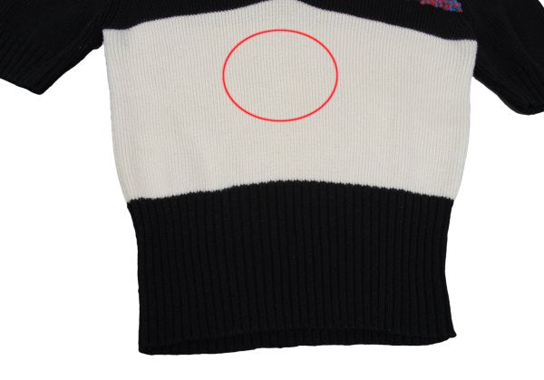 CARVEN Wool Blend Pile Panel V-Neck Sweater Black Size M