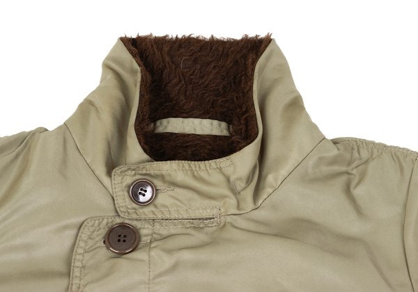 ZUCCA Nylon Twill Puckered Alpaca Fur Jacket Khaki Size S
