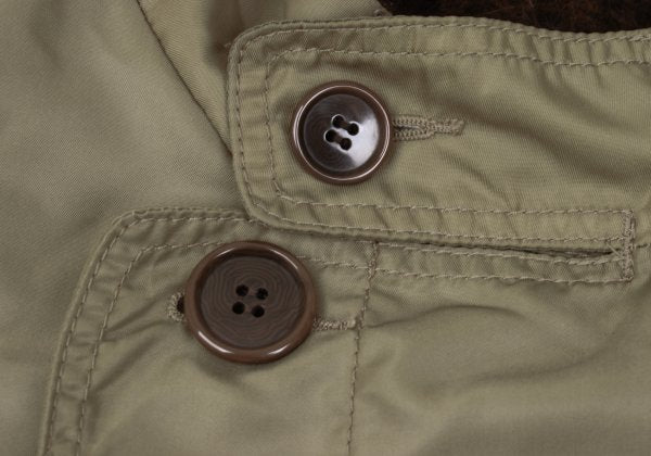 ZUCCA Nylon Twill Puckered Alpaca Fur Jacket Khaki Size S