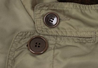 ZUCCA Nylon Twill Puckered Alpaca Fur Jacket Khaki Size S