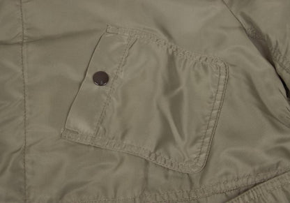ZUCCA Nylon Twill Puckered Alpaca Fur Jacket Khaki Size S