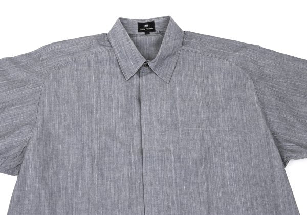 ISSEY MIYAKE im Cotton Fly Front SS Shirt Gray Size M