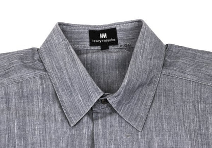ISSEY MIYAKE im Cotton Fly Front SS Shirt Gray Size M