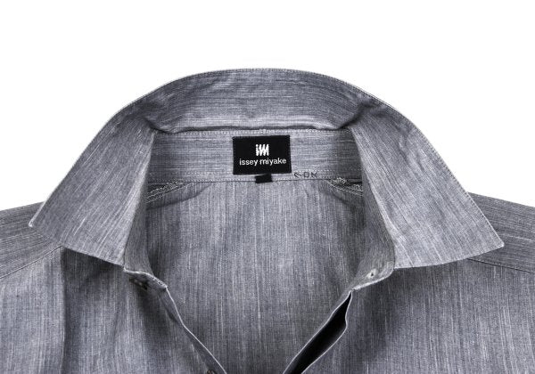 ISSEY MIYAKE im Cotton Fly Front SS Shirt Gray Size M