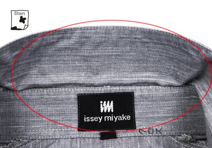 ISSEY MIYAKE im Cotton Fly Front SS Shirt Gray Size M
