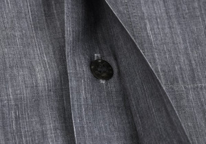 ISSEY MIYAKE im Cotton Fly Front SS Shirt Gray Size M