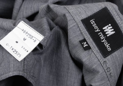 ISSEY MIYAKE im Cotton Fly Front SS Shirt Gray Size M
