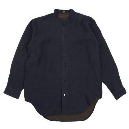 ISSEY MIYAKE im Wool Cotton Mao Collar Shirt Navy Size M