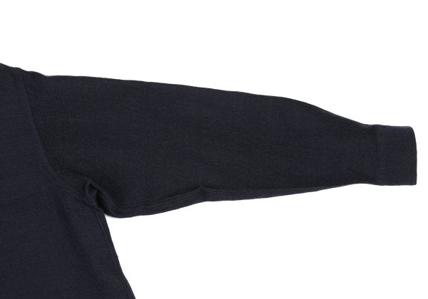ISSEY MIYAKE im Wool Cotton Mao Collar Shirt Navy Size M