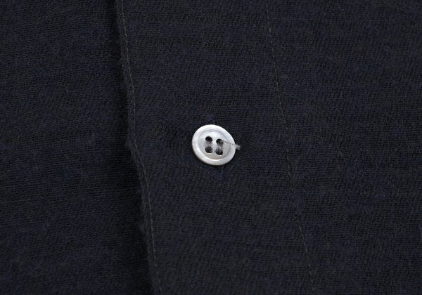 ISSEY MIYAKE im Wool Cotton Mao Collar Shirt Navy Size M