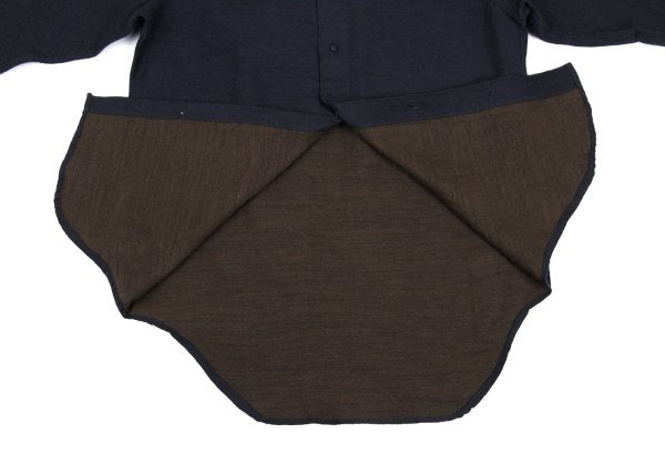 ISSEY MIYAKE im Wool Cotton Mao Collar Shirt Navy Size M
