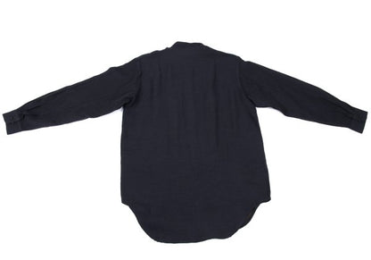 ISSEY MIYAKE im Wool Cotton Mao Collar Shirt Navy Size M