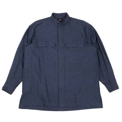ISSEY MIYAKE im Blue Cotton Mao Collar Shirt Size M