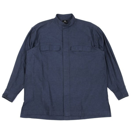 ISSEY MIYAKE im Blue Cotton Mao Collar Shirt Size M