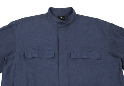 ISSEY MIYAKE im Blue Cotton Mao Collar Shirt Size M