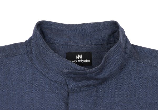 ISSEY MIYAKE im Blue Cotton Mao Collar Shirt Size M