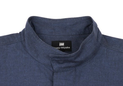 ISSEY MIYAKE im Blue Cotton Mao Collar Shirt Size M