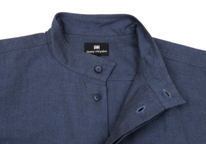 ISSEY MIYAKE im Blue Cotton Mao Collar Shirt Size M