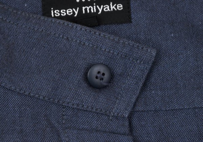 ISSEY MIYAKE im Blue Cotton Mao Collar Shirt Size M