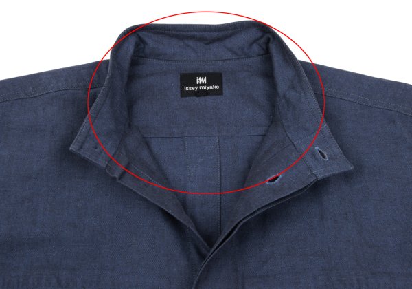 ISSEY MIYAKE im Blue Cotton Mao Collar Shirt Size M