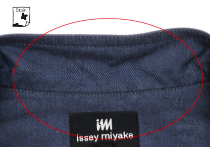 ISSEY MIYAKE im Blue Cotton Mao Collar Shirt Size M
