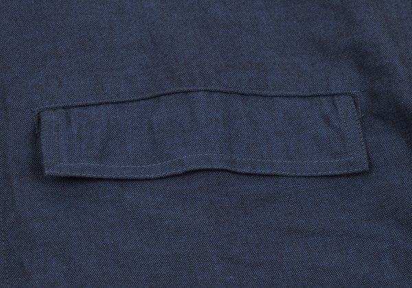 ISSEY MIYAKE im Blue Cotton Mao Collar Shirt Size M