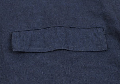 ISSEY MIYAKE im Blue Cotton Mao Collar Shirt Size M