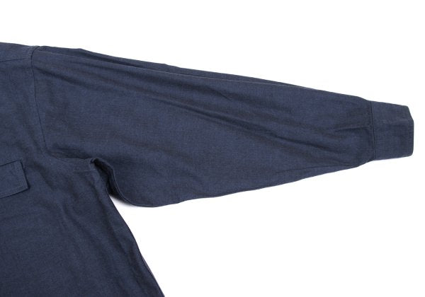 ISSEY MIYAKE im Blue Cotton Mao Collar Shirt Size M
