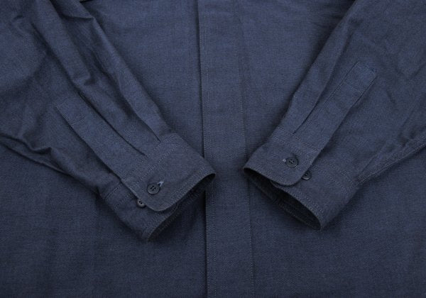 ISSEY MIYAKE im Blue Cotton Mao Collar Shirt Size M