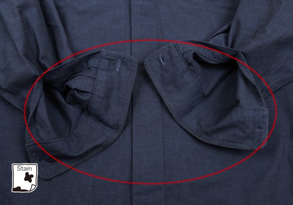 ISSEY MIYAKE im Blue Cotton Mao Collar Shirt Size M