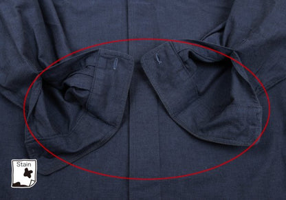 ISSEY MIYAKE im Blue Cotton Mao Collar Shirt Size M