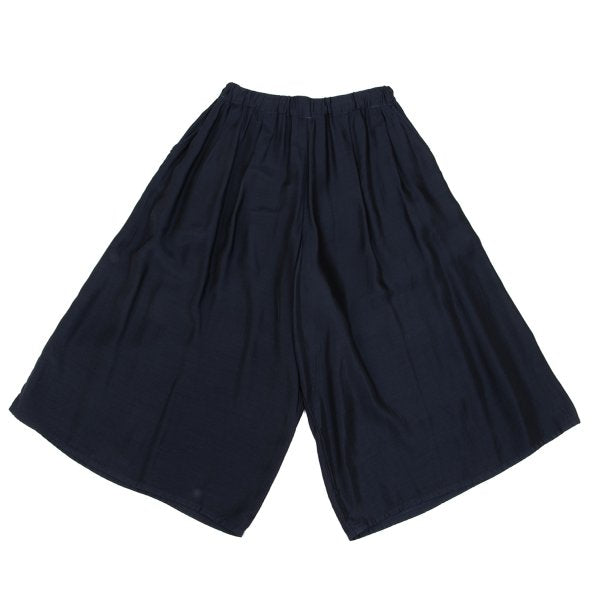 zucca Cupro Blend Two-Tuck Wide Cropped Pants Navy Size S