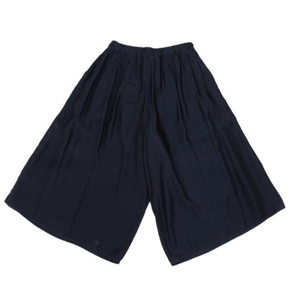 zucca Cupro Blend Two-Tuck Wide Cropped Pants Navy Size S