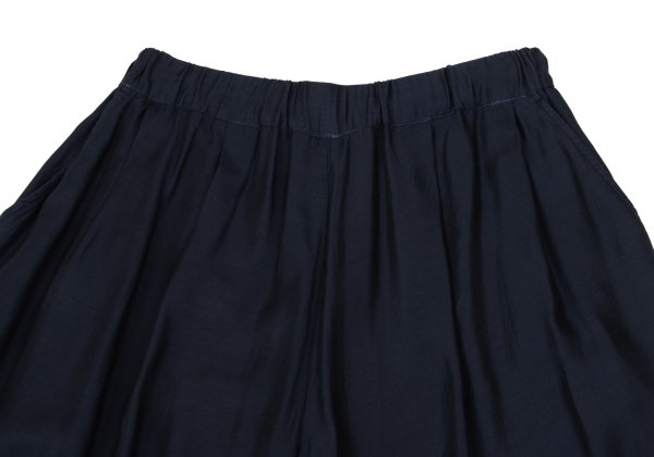 zucca Cupro Blend Two-Tuck Wide Cropped Pants Navy Size S