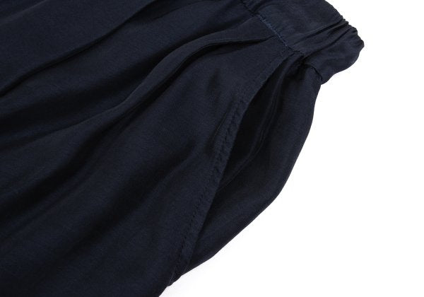 zucca Cupro Blend Two-Tuck Wide Cropped Pants Navy Size S