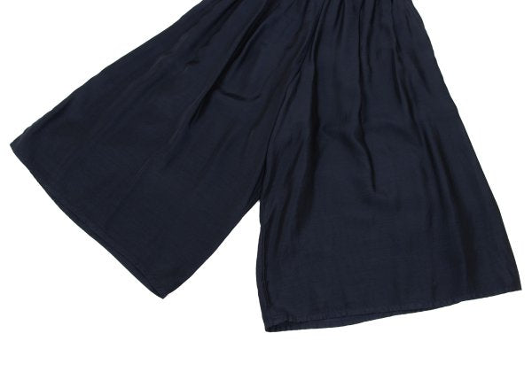 zucca Cupro Blend Two-Tuck Wide Cropped Pants Navy Size S