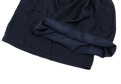 zucca Cupro Blend Two-Tuck Wide Cropped Pants Navy Size S