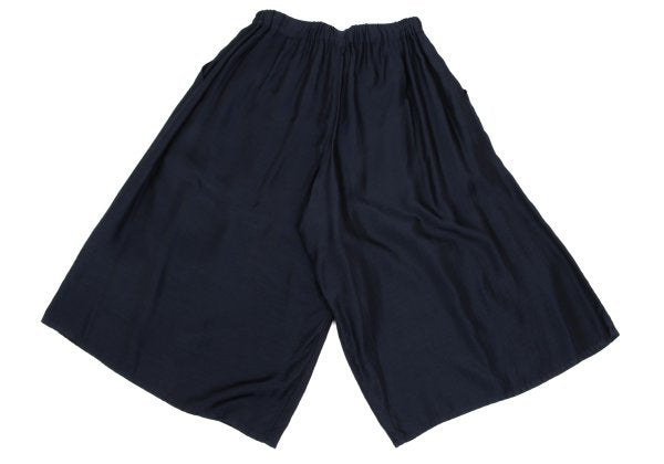 zucca Cupro Blend Two-Tuck Wide Cropped Pants Navy Size S