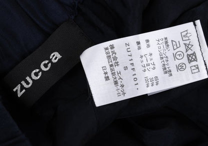 zucca Cupro Blend Two-Tuck Wide Cropped Pants Navy Size S