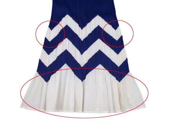PLEATS PLEASE Zigzag Sleeveless Pleated Tunic Blue Blouse Size 3