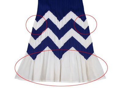 PLEATS PLEASE Zigzag Sleeveless Pleated Tunic Blue Blouse Size 3
