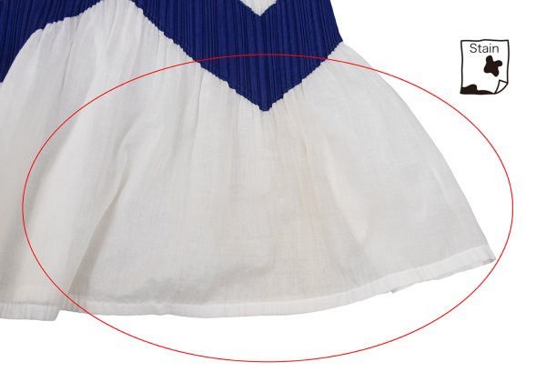 PLEATS PLEASE Zigzag Sleeveless Pleated Tunic Blue Blouse Size 3