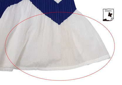 PLEATS PLEASE Zigzag Sleeveless Pleated Tunic Blue Blouse Size 3