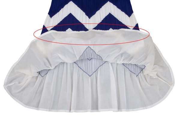 PLEATS PLEASE Zigzag Sleeveless Pleated Tunic Blue Blouse Size 3